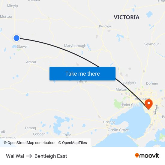 Wal Wal to Bentleigh East map