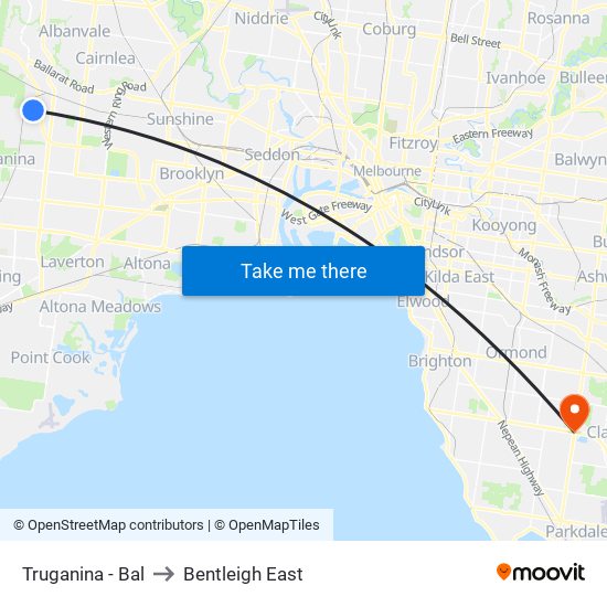 Truganina - Bal to Bentleigh East map