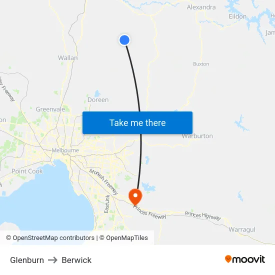 Glenburn to Berwick map