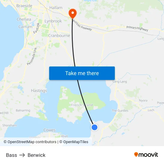 Bass to Berwick map