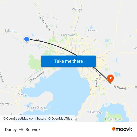 Darley to Berwick map