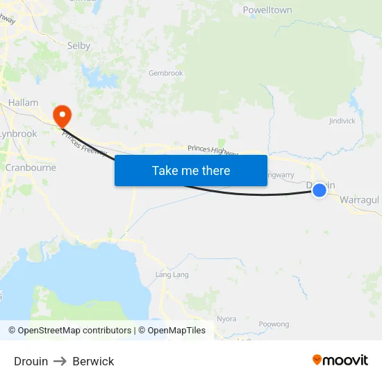 Drouin to Berwick map