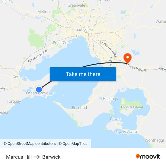 Marcus Hill to Berwick map
