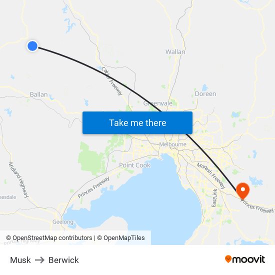Musk to Berwick map