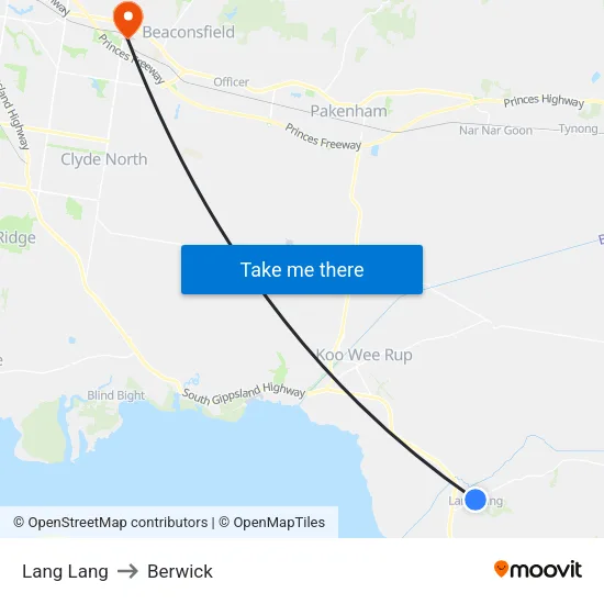 Lang Lang to Berwick map