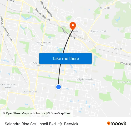 Selandra Rise Sc/Linsell Bvd to Berwick map