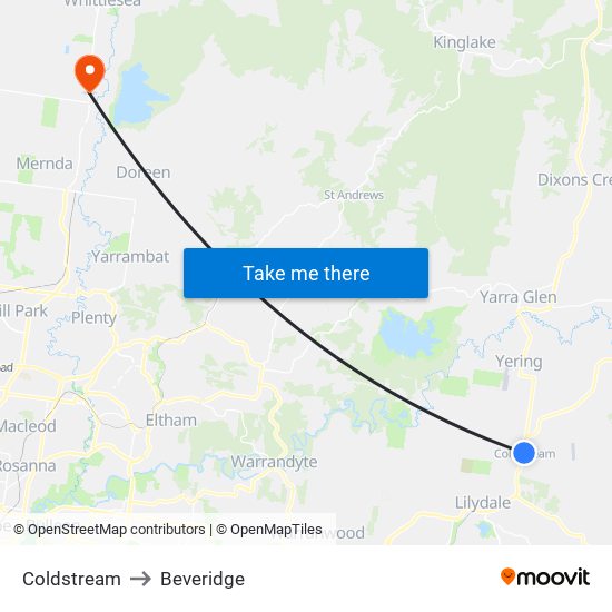 Coldstream to Beveridge map