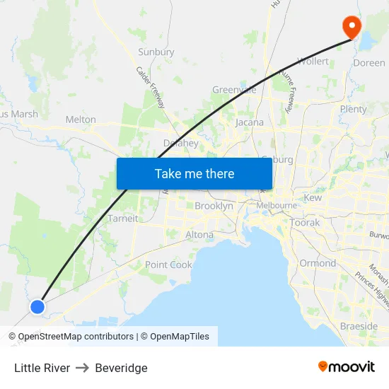 Little River to Beveridge map