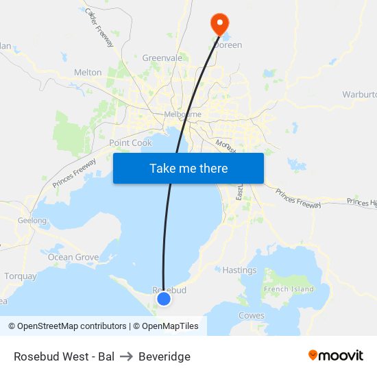 Rosebud West - Bal to Beveridge map