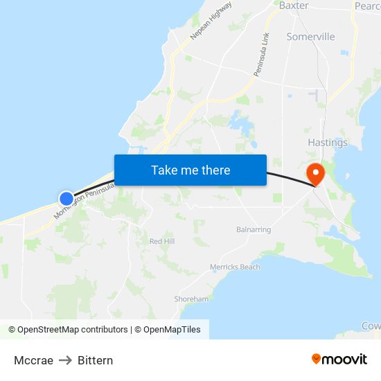 Mccrae to Bittern map