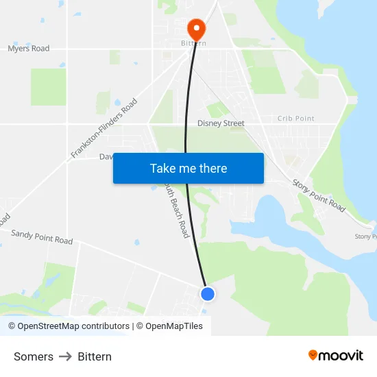 Somers to Bittern map