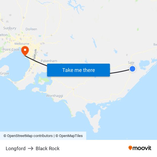 Longford to Black Rock map