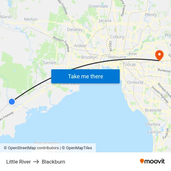 Little River to Blackburn map