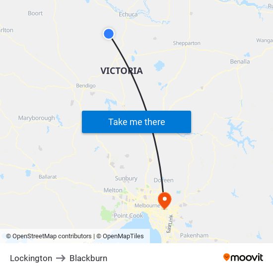 Lockington to Blackburn map