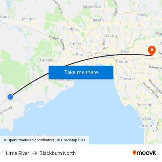 Little River to Blackburn North map