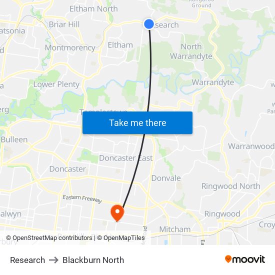 Research to Blackburn North map