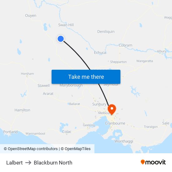 Lalbert to Blackburn North map