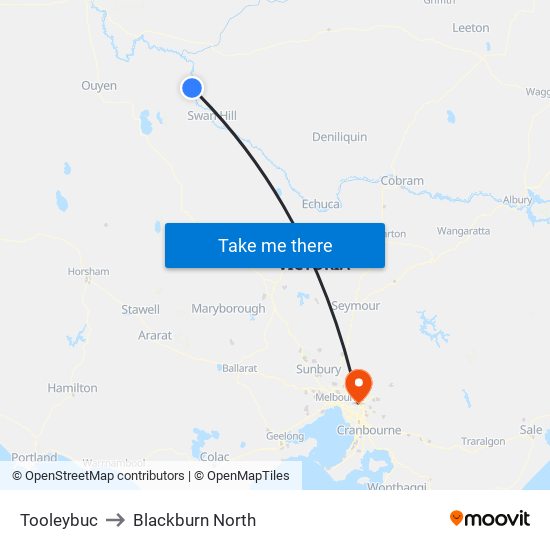 Tooleybuc to Blackburn North map