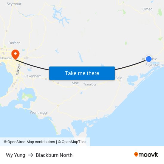 Wy Yung to Blackburn North map