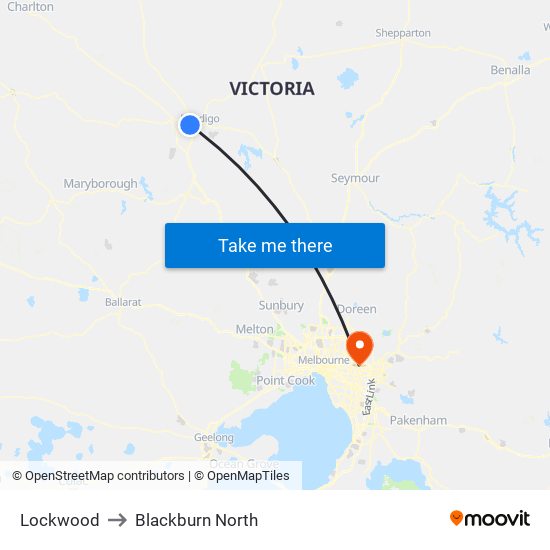 Lockwood to Blackburn North map