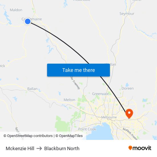 Mckenzie Hill to Blackburn North map