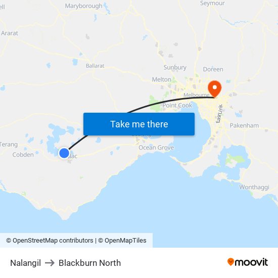 Nalangil to Blackburn North map