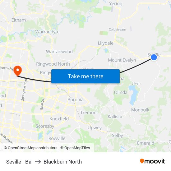 Seville - Bal to Blackburn North map