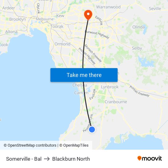 Somerville - Bal to Blackburn North map