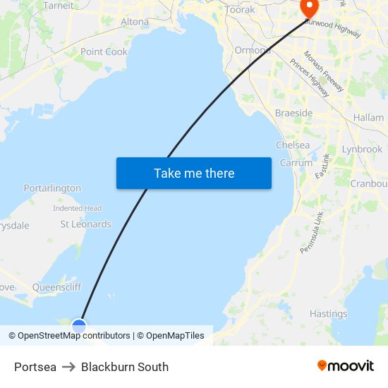 Portsea to Blackburn South map