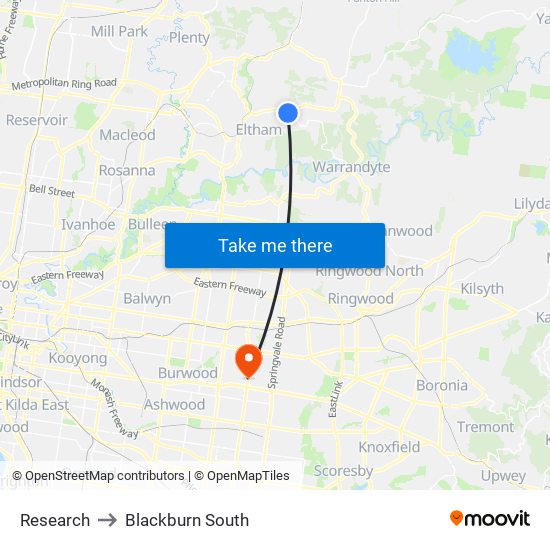 Research to Blackburn South map