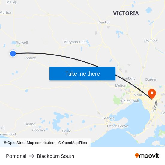 Pomonal to Blackburn South map