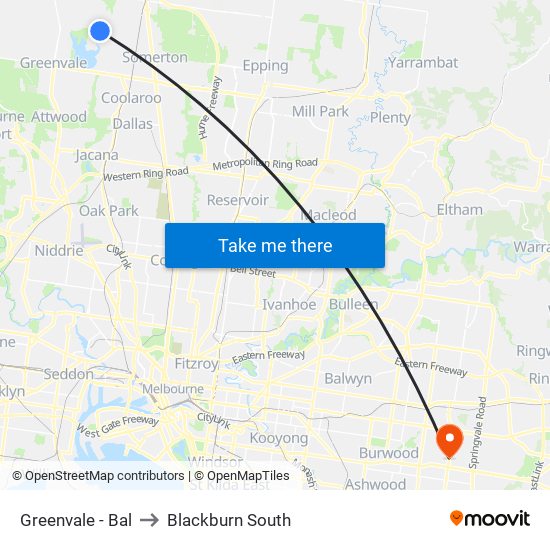 Greenvale - Bal to Blackburn South map