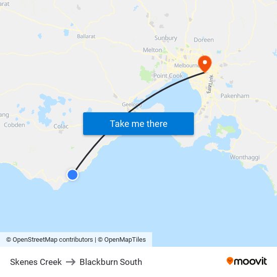 Skenes Creek to Blackburn South map