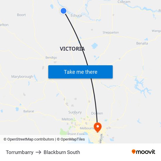 Torrumbarry to Blackburn South map