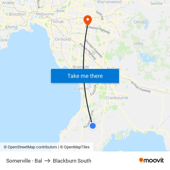 Somerville - Bal to Blackburn South map