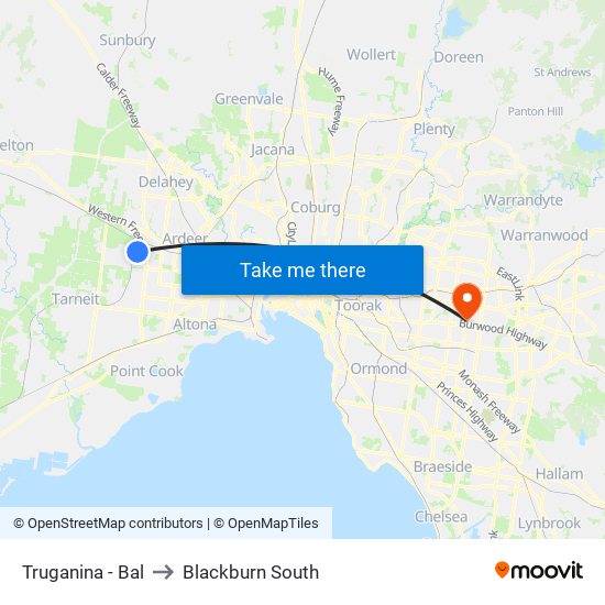 Truganina - Bal to Blackburn South map