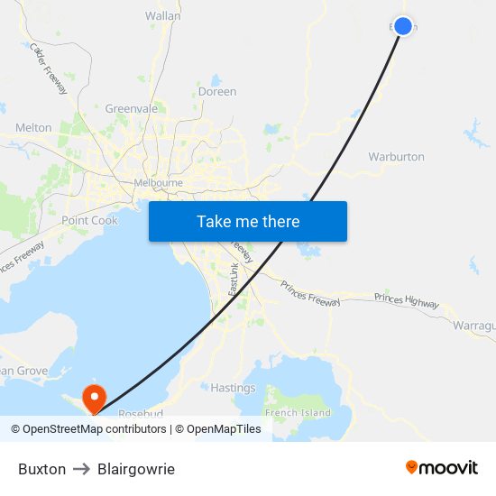 Buxton to Blairgowrie map