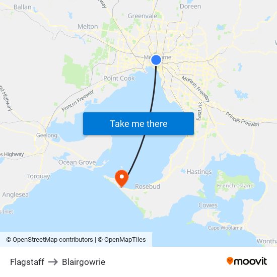 Flagstaff to Blairgowrie map