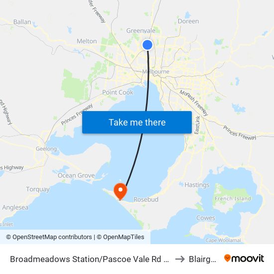 Broadmeadows Station/Pascoe Vale Rd (Broadmeadows) to Blairgowrie map