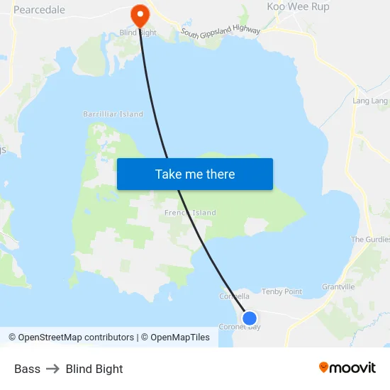Bass to Blind Bight map