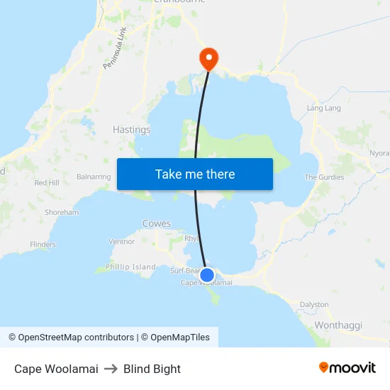 Cape Woolamai to Blind Bight map