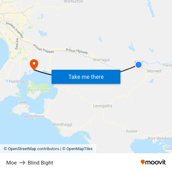 Moe to Blind Bight map