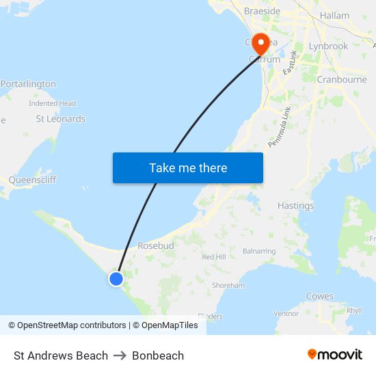 St Andrews Beach to Bonbeach map