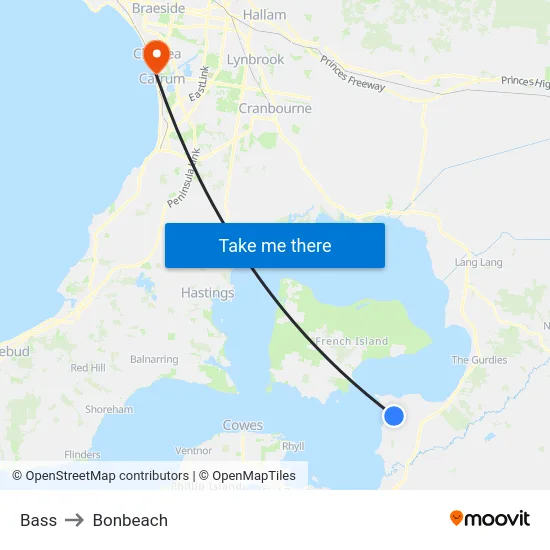 Bass to Bonbeach map