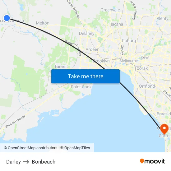 Darley to Bonbeach map