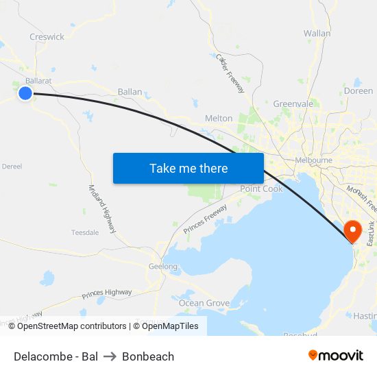 Delacombe - Bal to Bonbeach map