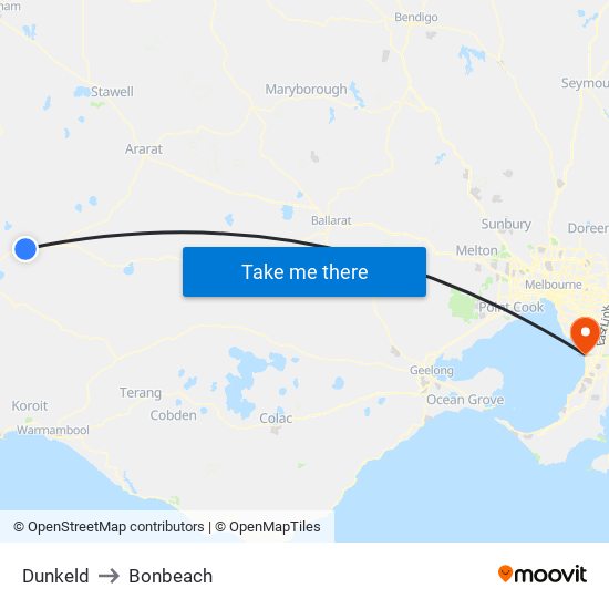 Dunkeld to Bonbeach map