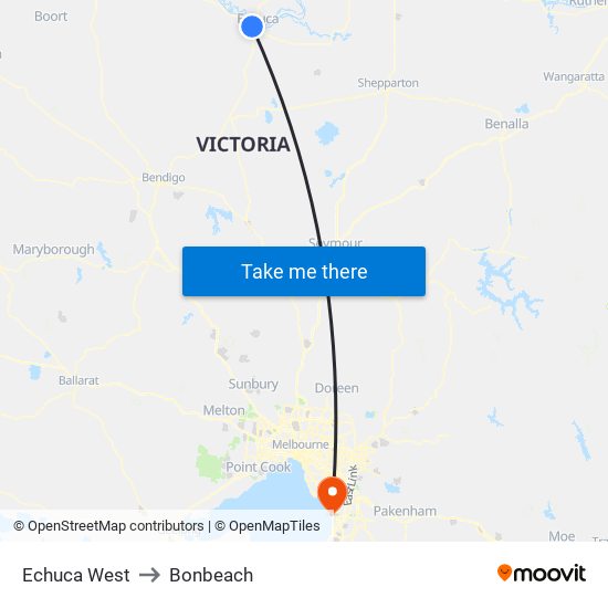 Echuca West to Bonbeach map