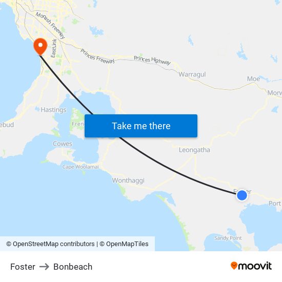 Foster to Bonbeach map