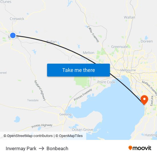 Invermay Park to Bonbeach map